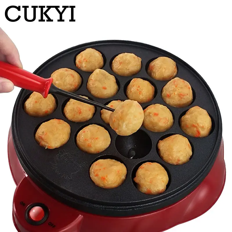 CUKYI электрическая такояки Осьминог машина для выпечки мяч Маруко с 18 отверстиями