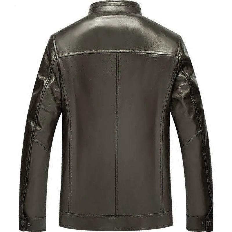 Мужская зимняя куртка из натуральной кожи с подкладкой меха норки|Мужские