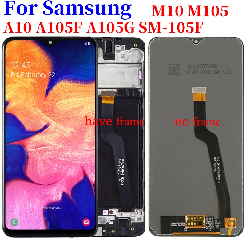 ЖК дисплей 6 2 дюйма для Samsung A10 A105 A105F A105G SM M10 M105 M105F сенсорный экран дигитайзер