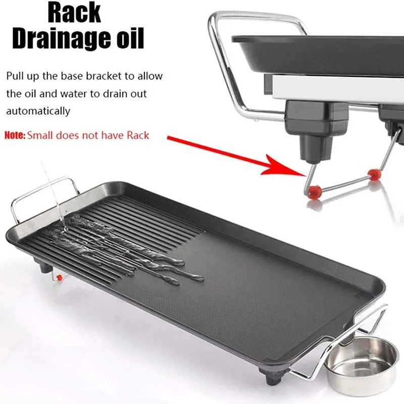 new korean household electric oven smokeless nonstick barbecue machine electric hotplate teppanyaki grilled meat pan 1400w free global shipping