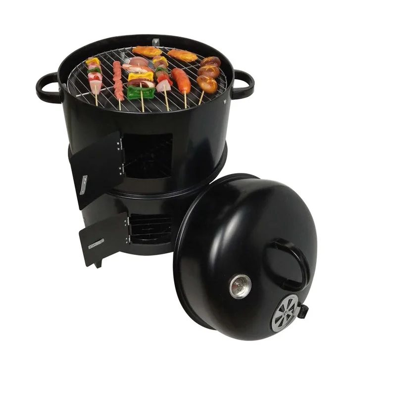

BBQ Grill Charcoal Stove Round 40x80cm Outdoor Bacon Portable Barbecue Grills Smoker