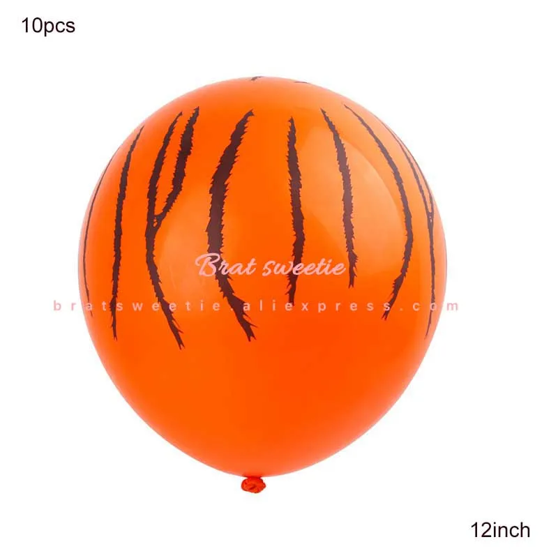 10pc 12in tiger Шагающие воздушные шары с животными Милая кошка панда динозавр Тигр Жираф джунгли вечерние детские мальчики девочки декорации с днем рождения воздушные шары - Цвет: 10pc 12in tiger