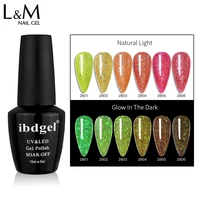 ibdgel glow in dark gel varnish hybrid nail polish 15ml soak off luminous uv gel nail polish semi permanent enamel nail art gel