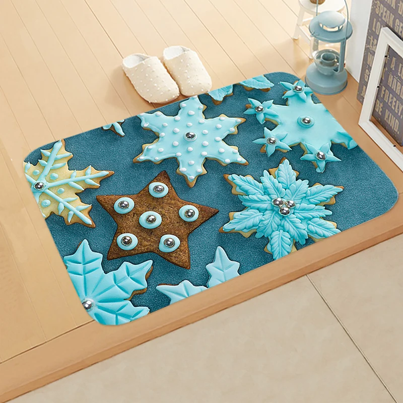 Рождественский декоративный коврик напольный с принтом нескользящий