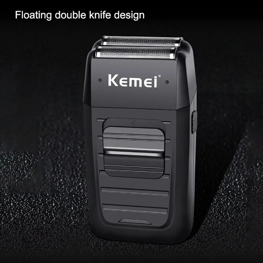 Kemei мужская электробритва с двойным лезвием перезаряжаемая Сабельная бритва