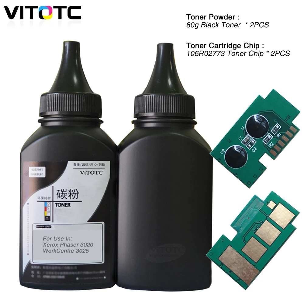 2x80 г Большой Ёмкость картридж с Порошковым тонером счетчик чип сброса 106R02773