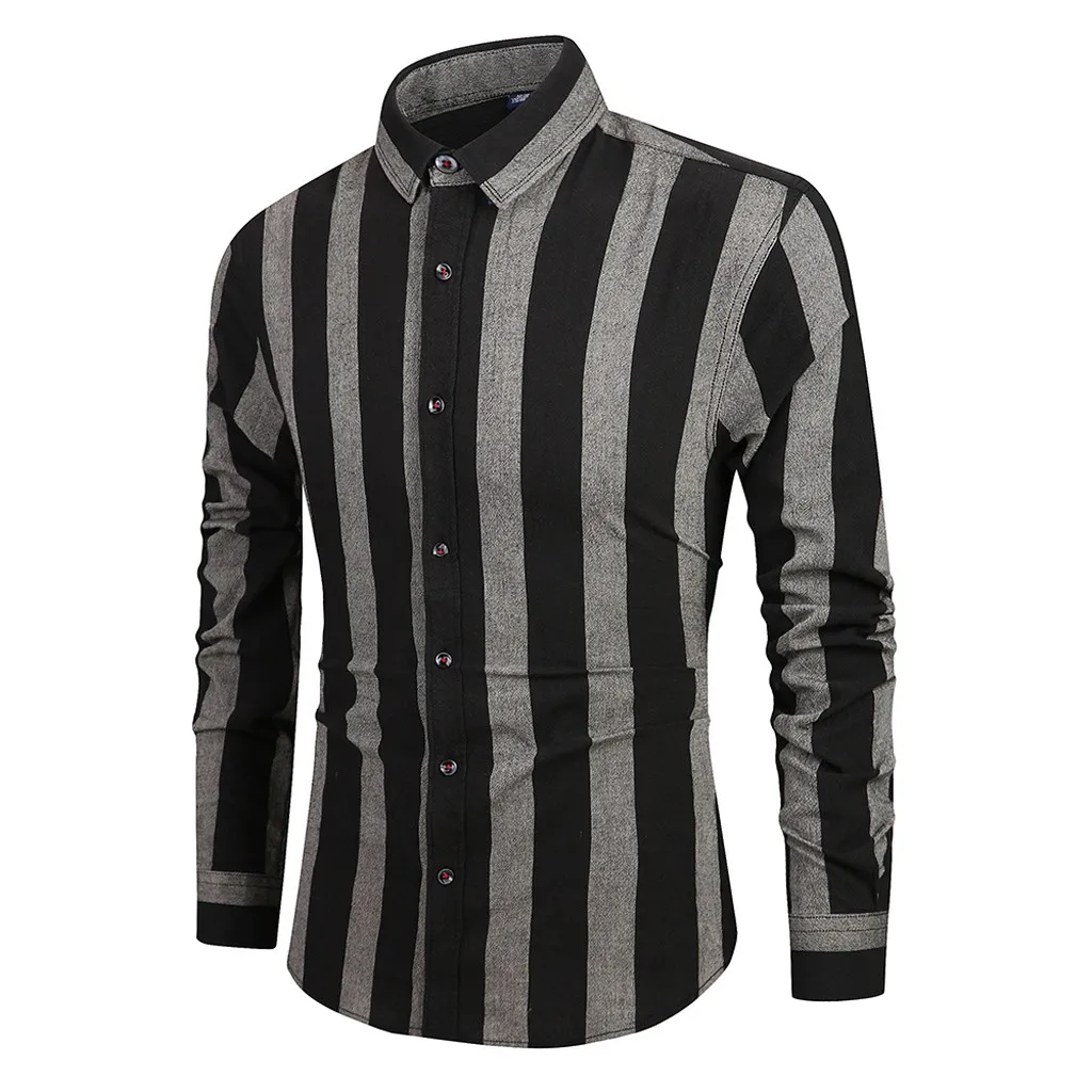 SAGACE Мужская рубашка с длинным рукавом и отложным воротником Повседневная Блузка