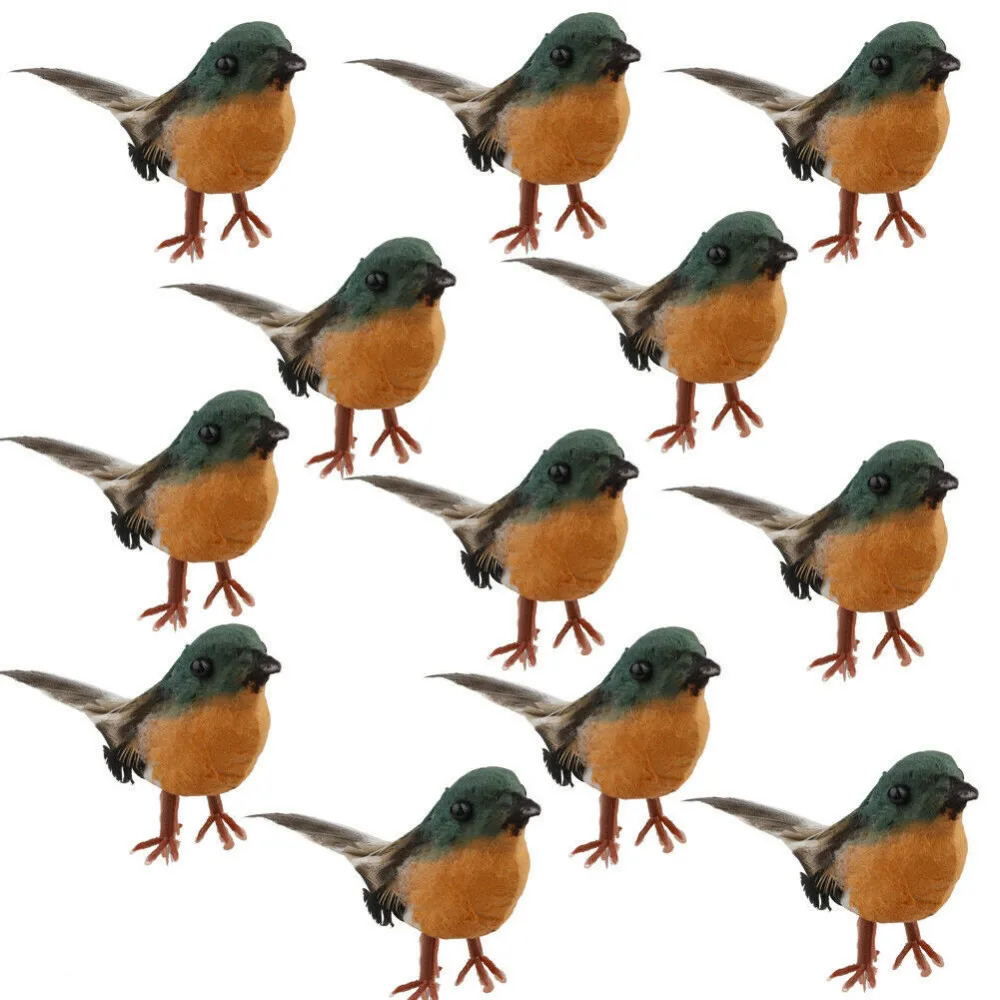 Украшение для птиц Robin Искусственное перо украшение имитация птицы маленького