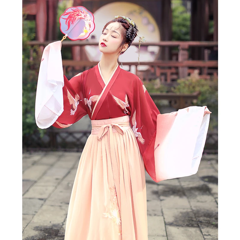 Популярный красный женский костюм ханьфу для косплея Женский рыцарский