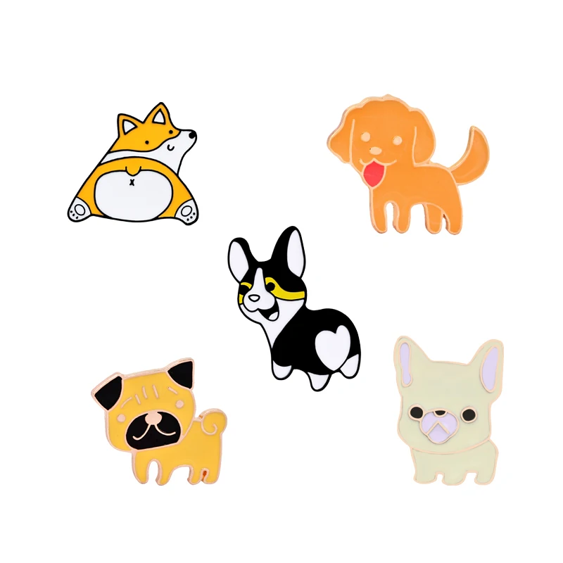 Забавные эмалированные булавки для щенков в форме ягодиц броши лацкана с корги