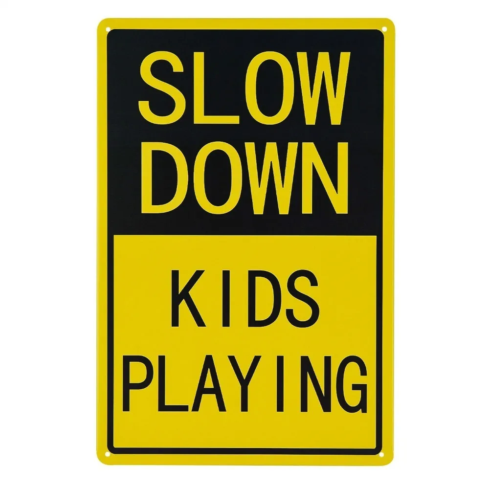 

Slow Down Kids Playing Signs | Children at Play Yard Sign -12 x 8 Warning Sign. A Real Sign.