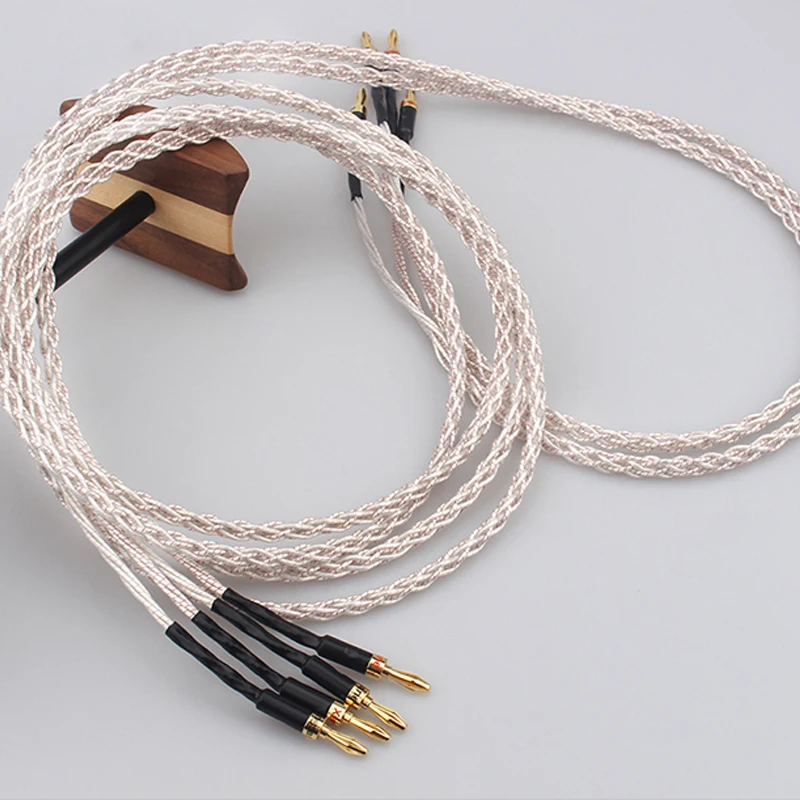 Hi Fi hi end аудио кабель динамика Посеребренная монокристаллическая медь + усилитель
