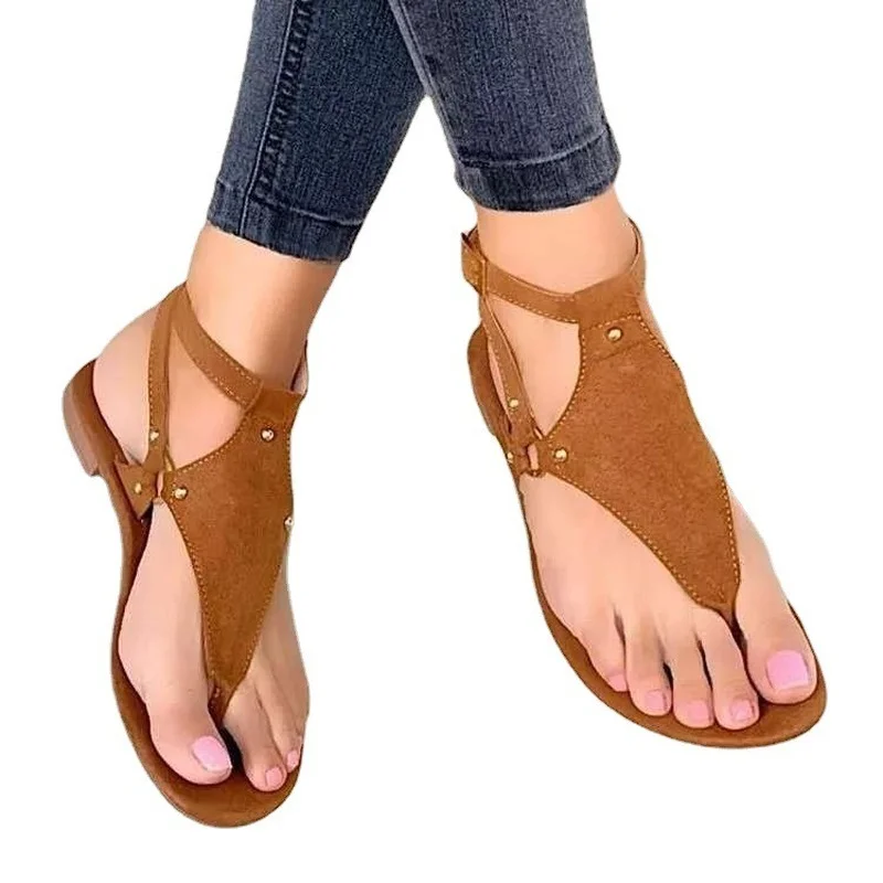 

LaLadies Sandals Summer Outdoor Beach Flip Flop Sandals Solid Color Fashion Gladiator Sandals Ladies Flat Casual Women's Shoes