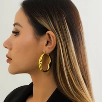 modern jewelry metal earrings geometric earrings popular design hot selling golden silvery drop earrings for girl lady gifts