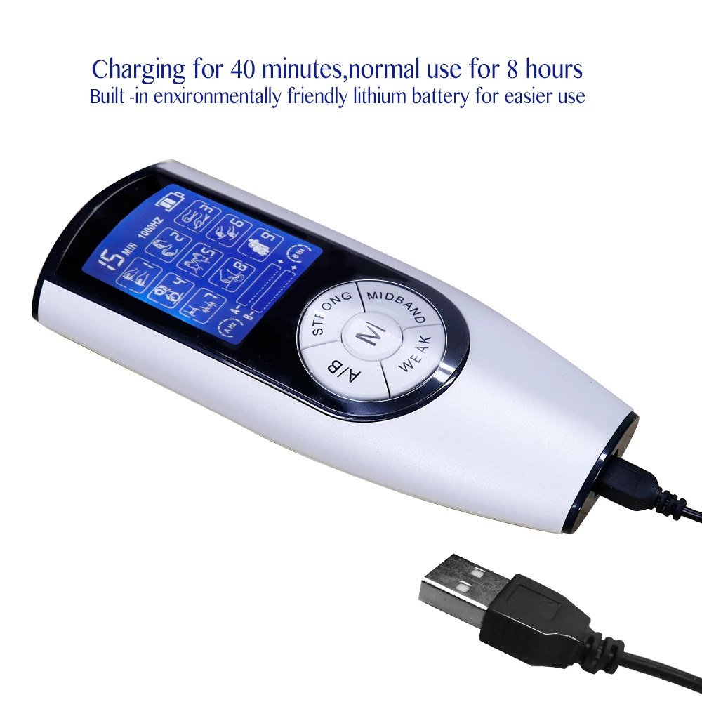 

9 Modes Tens Machine Pain Relief Pulse Massager EMS Muscle Stimulation Body Relax Digital Meridan Massager Electroestimulador