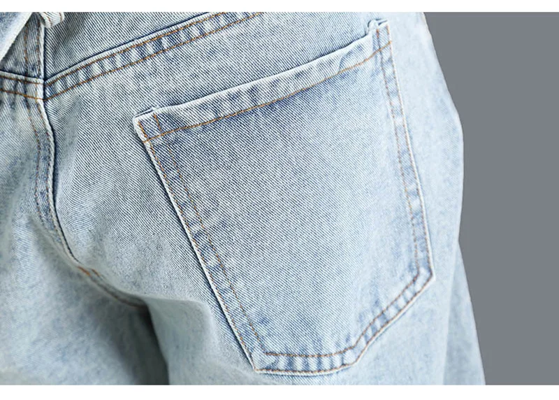 

[EAM] High Waist Blue Side Open Buckle Long Wide Leg Jeans New Loose Women Trousers Fashion Tide Spring Autumn 2021 1DD9717