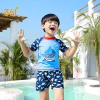 361 shark printed childrens split swimsuit cute baby two piece bathing suit cartoon swimsuit with shorts boys girls swimwear