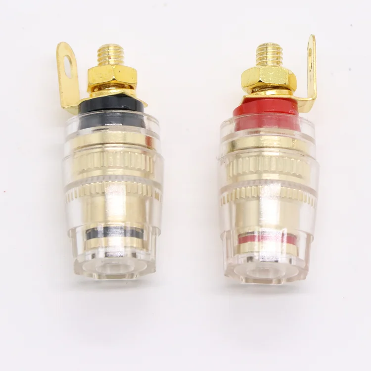 

4mm Wire Binding Post Copper Banana Socket Plugs Power Amplifier Speaker Terminal Crystal Splice Cable Adapter Jack Connector