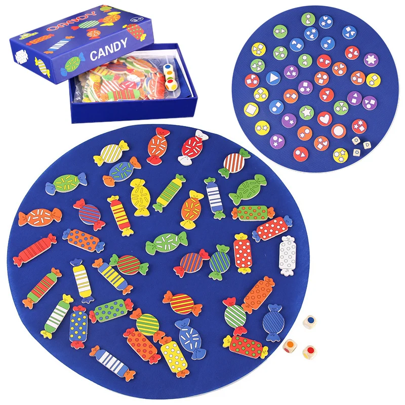 

Wooden Board Game Memory Chess Matching Game Find Candy Shape Color Matching Game Memory Training Educational Toys For Children