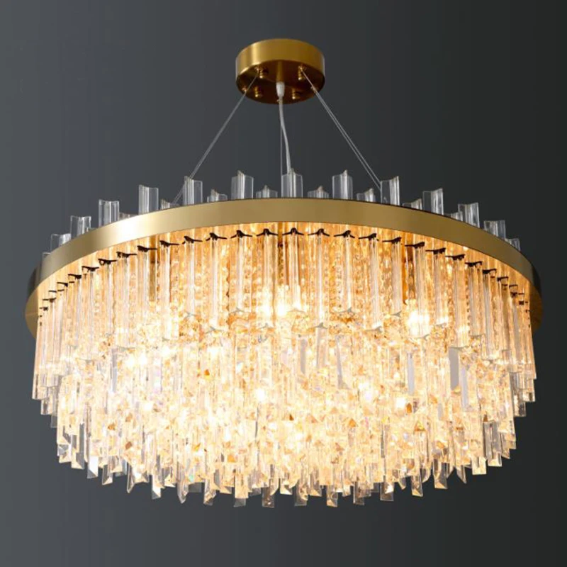 

Post-Modern LED crystal Pendant Lights Modern luxury iron hanging light living room hotel room restaurant crystal Pendant Lights