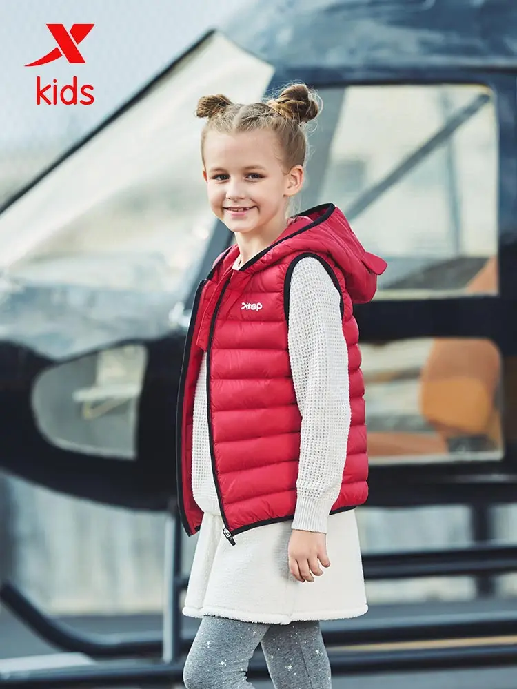 Пуховик для девочек и мальчиков Xtep модный теплый хлопковый жилет утепленные