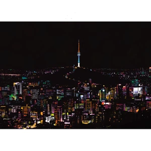 Seoul Scratch Night View Poster Sticker Deluxe Erase Black Scratch World Map Scratch Off Foil Layer Coating Painting as Gift