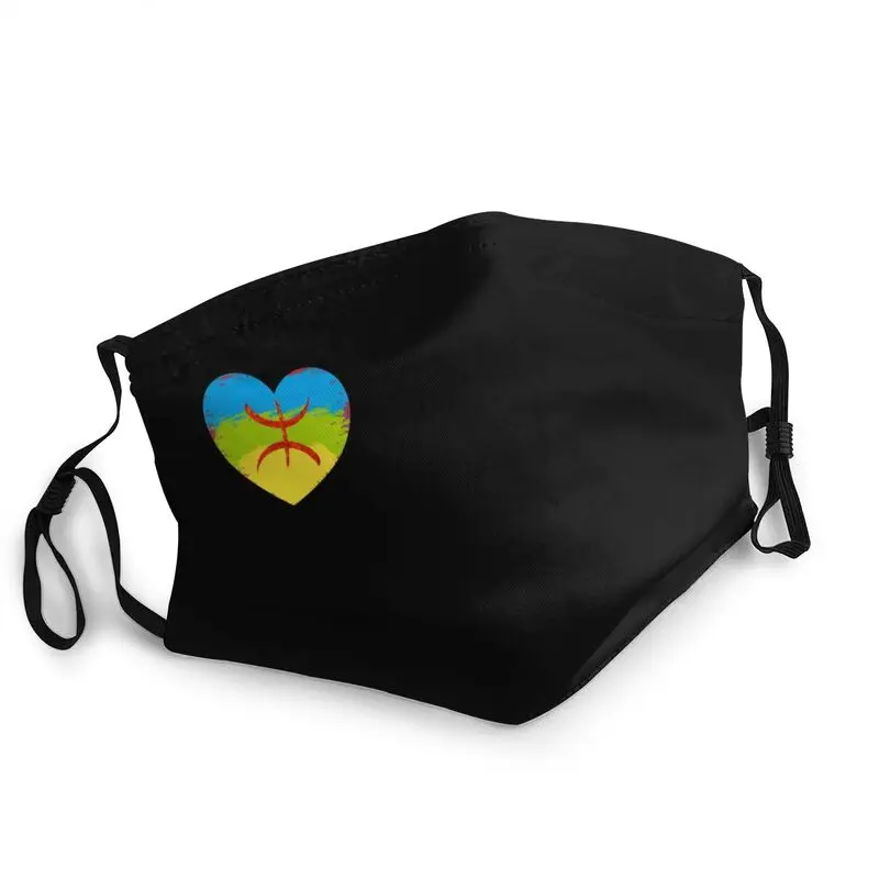 

Многоразовая защитная маска от пыли Amazigh Love Berber Heart маска с флагом
