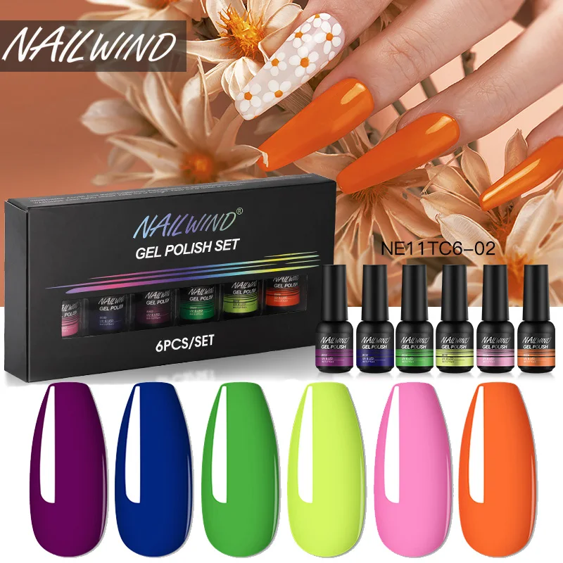 

Гель NAILWIND лак для ногтей 6 шт./кор. маникюрный отмачиваемый Гель-лак для базового и верхнего покрытия полуавтоматический для фотогеля