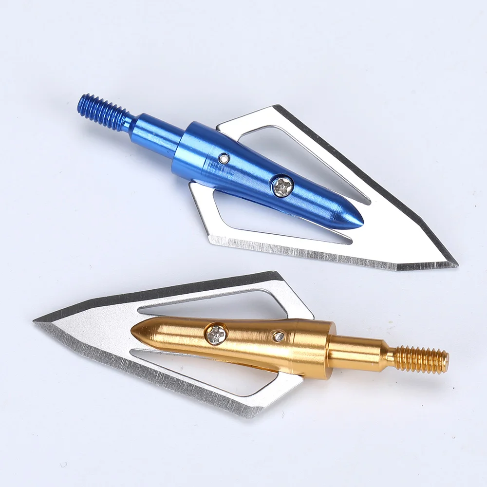 

3/6pcs 100Grain Archery Fixed 2 Blade Broadhead Stainless Alloy Blade Arrowhead Tips Arrow Hunting Accessory