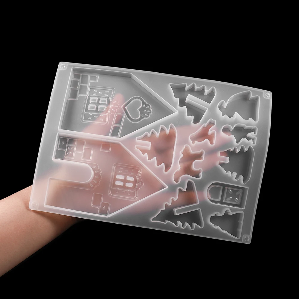 

1pcs UV Resin Villa Molds Silicone Castle Epoxy Moulds Christmas House Crystal Epoxy Resin Molds For DIY Jewelry Making Findings