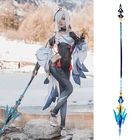 Парик для косплея Genshin Impact ShenHe, оружие для косплея, Shen he, парик с градиентным переплетением и имитацией кожи головы, парик для косплея, реквизит для вечеринки