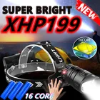 2022 новый мощный светодиодный налобный фонарь XHP199 перезаряжаемый фонарик XHP160 Usb фонарь для рыбалки и охоты 18650 налобный фонарь с ИК-датчиком