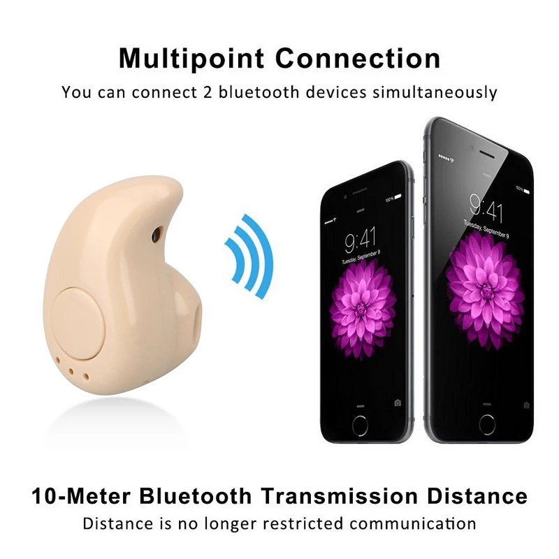 Миниатюрные беспроводные Спортивные Bluetooth-наушники с микрофоном гарнитура для
