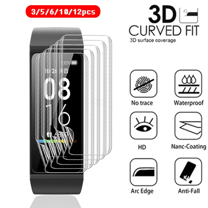 Гидрогелевая пленка для Xiaomi Mi Band 4C 3 5 6 10 12 шт. Redmi Xiomi Band4C 4 C защитные пленки экрана