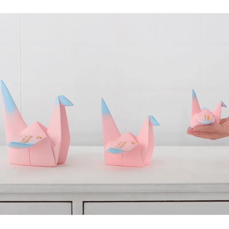 

Nordic Geometry Paper Crane Resin Simulation Animal Figurines Bedroom Bedside Table Refinement Ornaments X2429