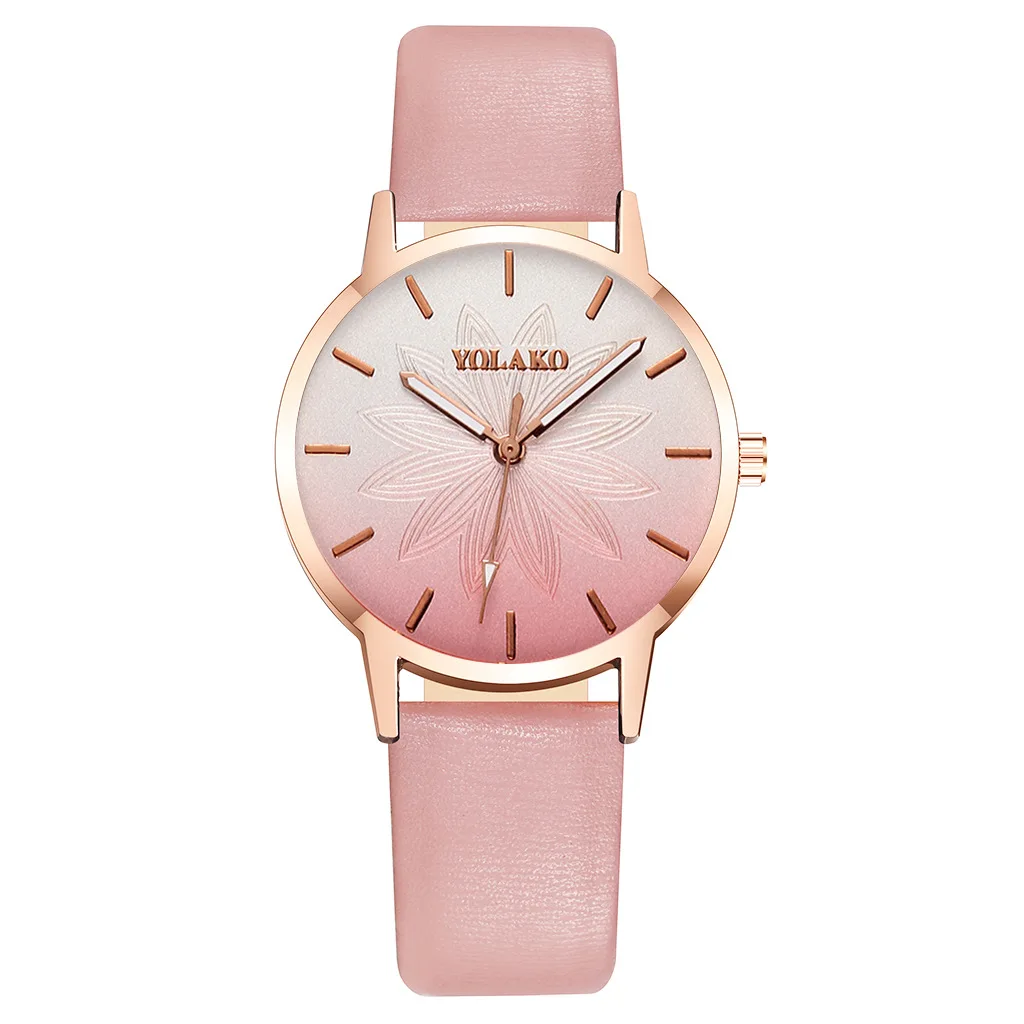 

New Fashion Watch Gradient Color Belt Watch Simple Rose Gold Dial Wild Watch