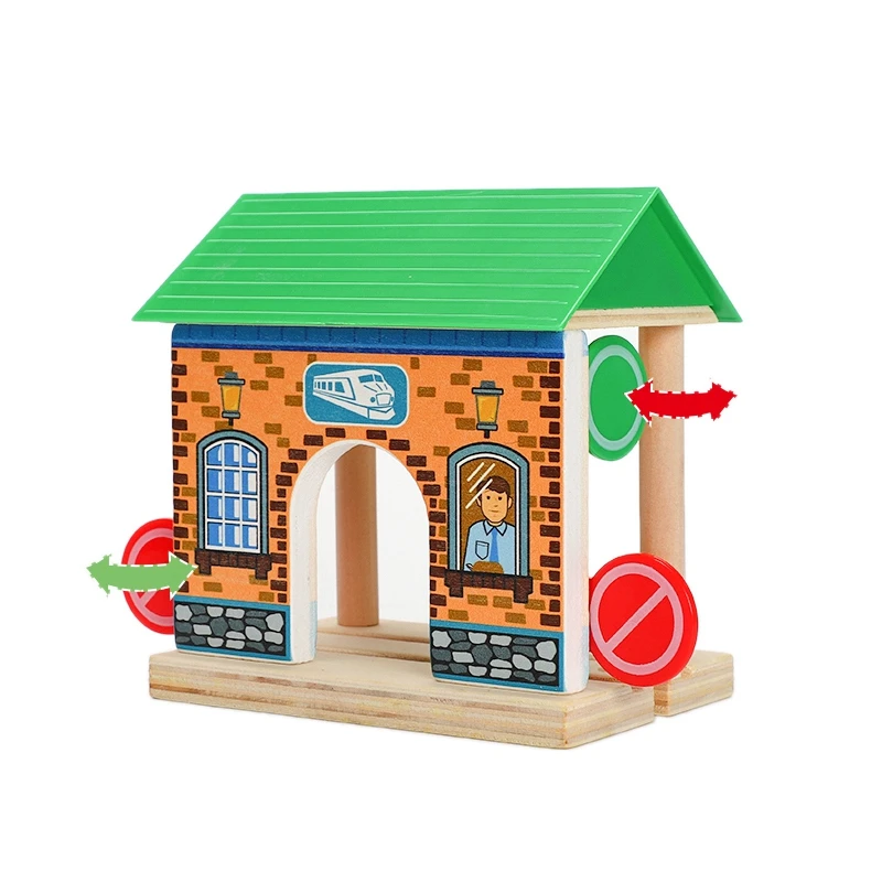 

Wooden Train Track Accessories Kids Toy Train Wooden Train Scene Model for Children Gift