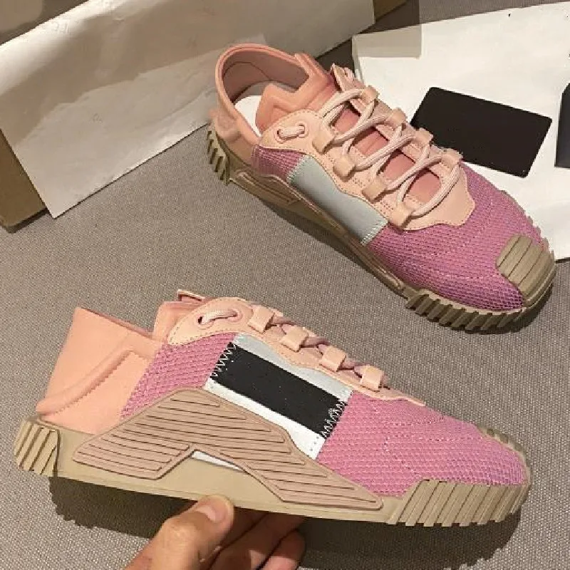 Женские синие кроссовки на плоской платформе Повседневная модная обувь шнуровке