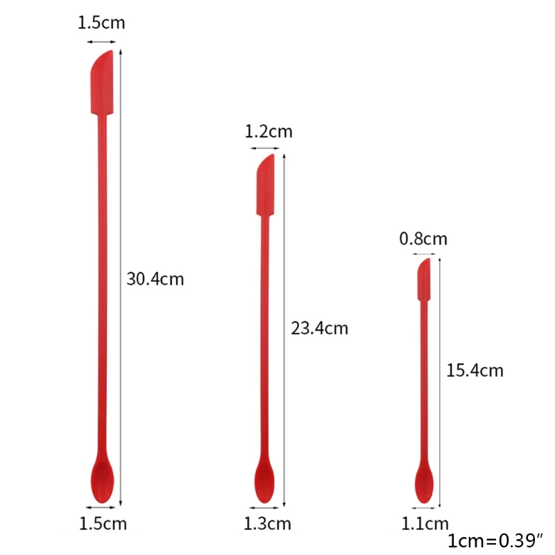 

3 Pcs Mini Double Head Makeup Spatulas Spoon Kitchen Cake Cream Salad Jam Mixing Butter Scrapers