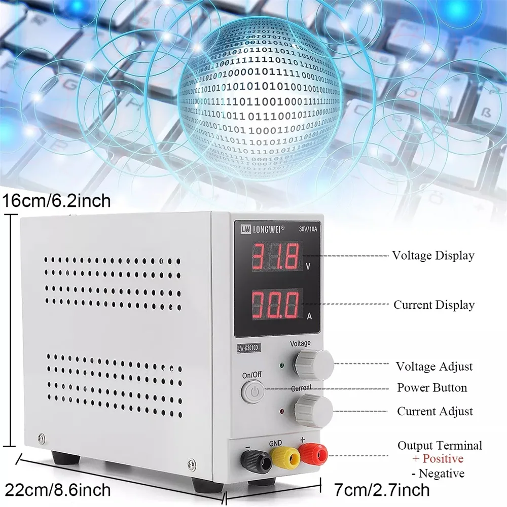 LW K3010D 30V 10A Регулируемый DC Питание светодиодный цифровой лаборатории Источники