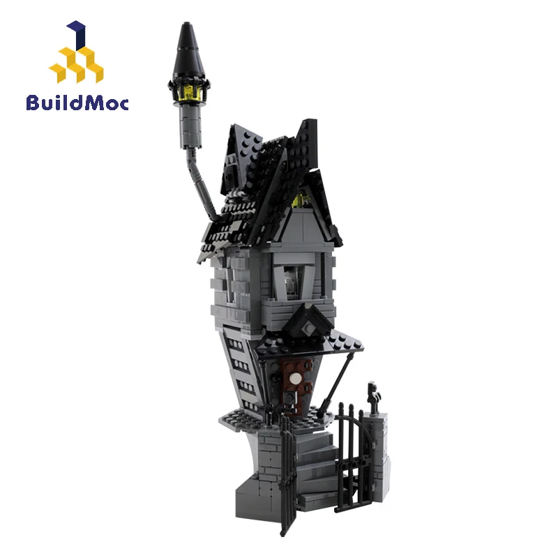 

Buildmoc Architecture Haunted House Former Residence Building Street Scene Children Diy Toy Building Block Model Gift