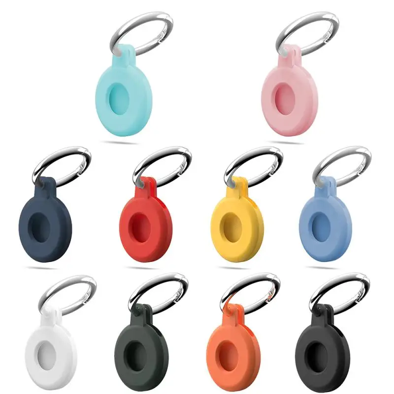 

Silicone Protective Cover For Airtags Locator Tracker Anti-Scratch Anti-lost Device Keychain Protective Shell For Apple Tracker