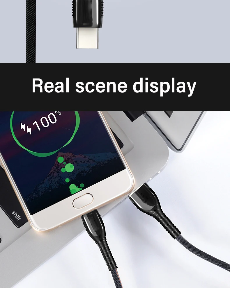 5A usb type-C светодиодный кабель для быстрой зарядки Micro USB type-C для huawei mate 20 Pro P20 samsung Xiaomi