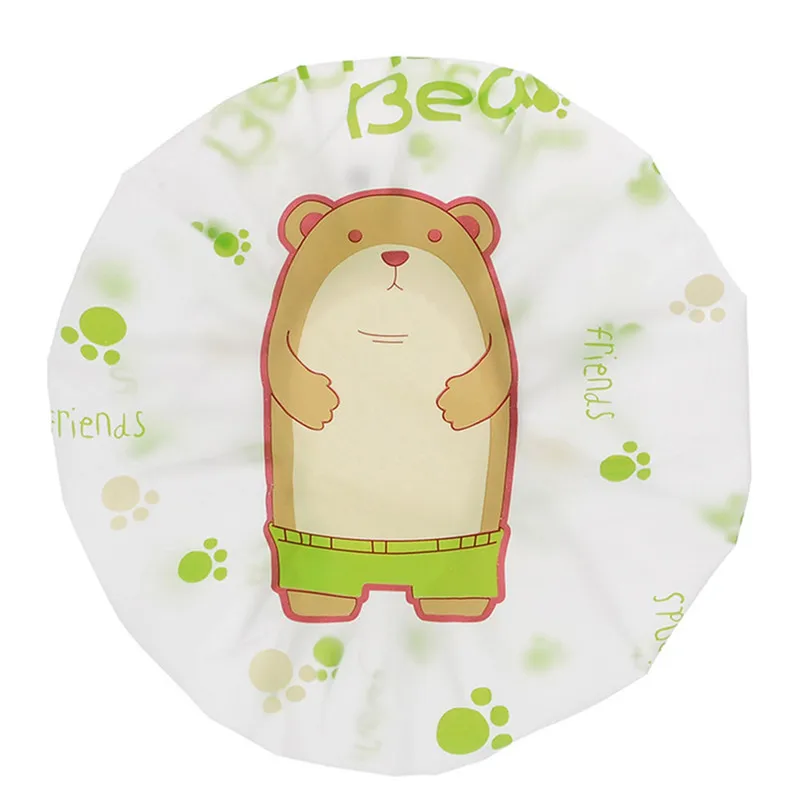 Милая мультяшная шапочка для душа с принтом животных 3 цвета водонепроницаемые