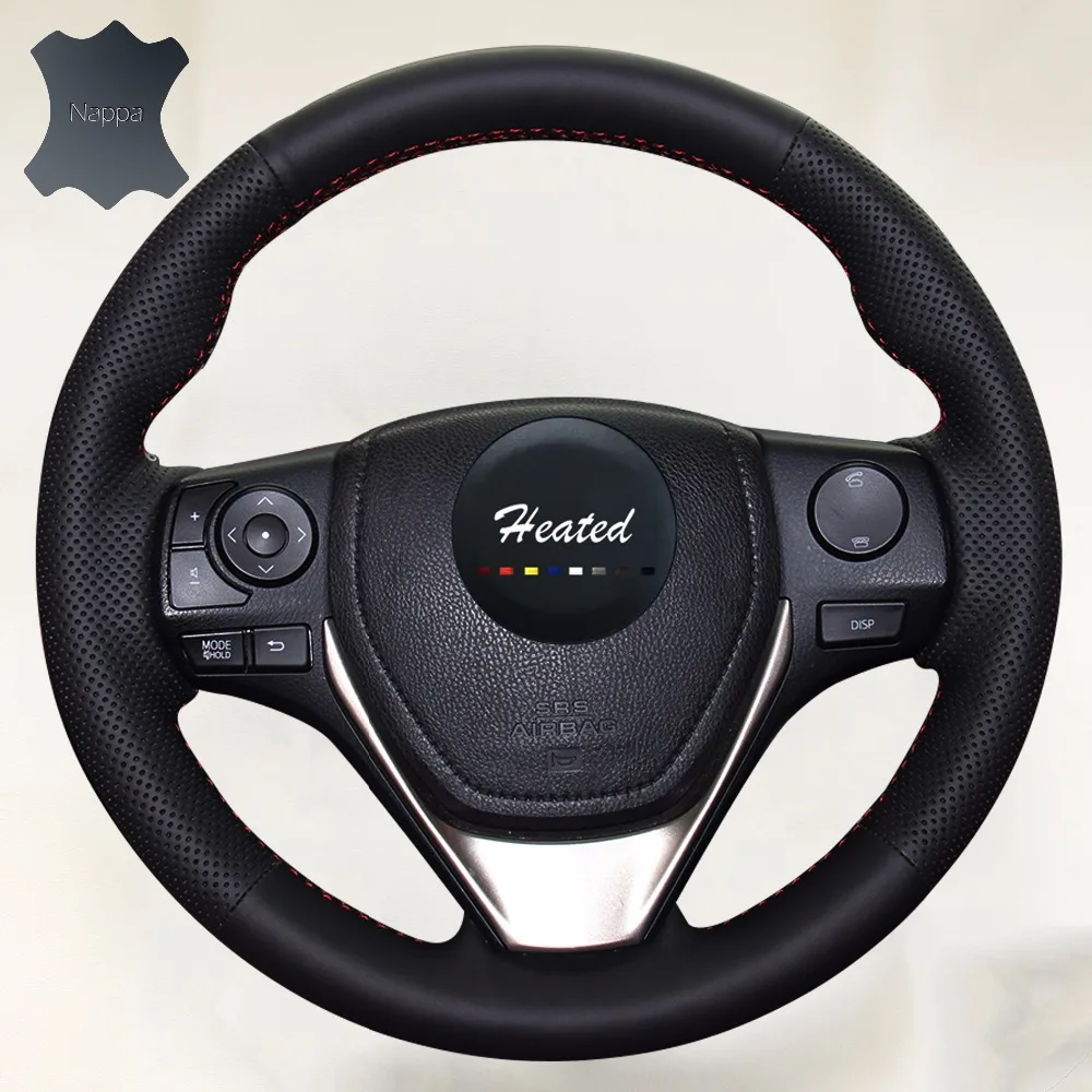 Оплетка из кожи наппа чехол рулевого колеса автомобиля для Toyota RAV4 2013 2017 Corolla 2014 Auris