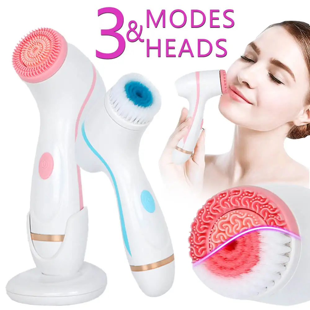 Facial Cleansing Brushes Electric Pore Blackhead Dirt Ance Remover Face Silicone Oily Skin Massager Beauty Makeup Deep Cleanser
