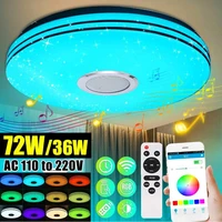 34cm double silver wire colorful app 72wwireless musicinfrared remote control adjustable brightness ceiling lamp