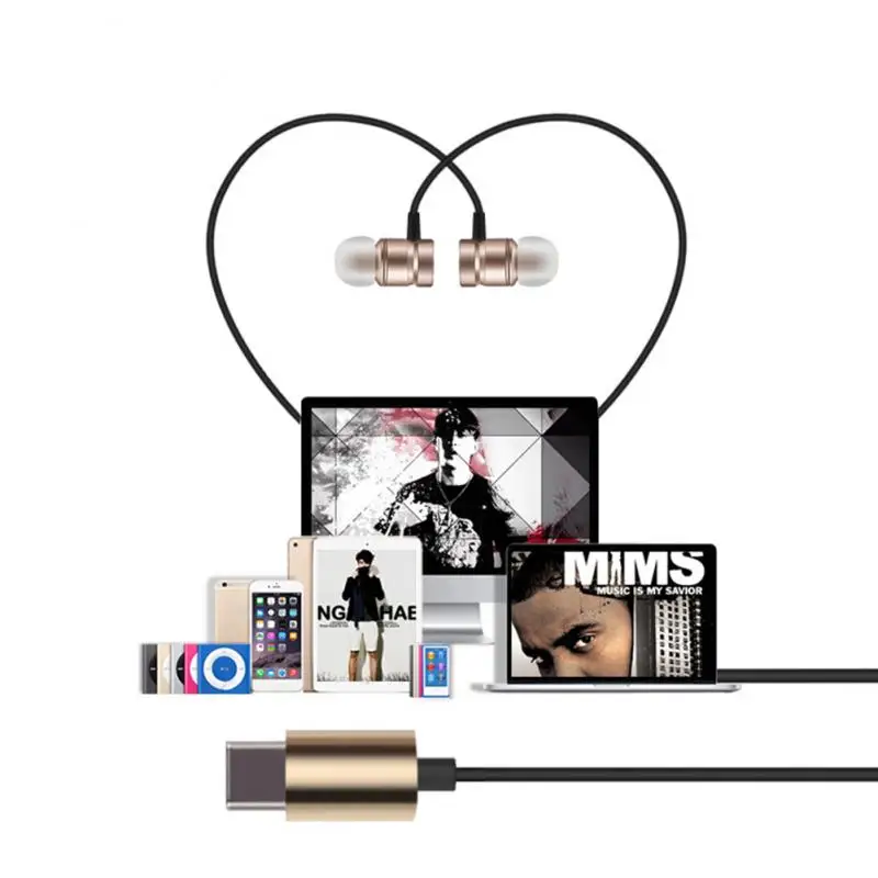 Наушники-вкладыши USB Type-C с микрофоном металлические проводные наушники для Letv LeEco