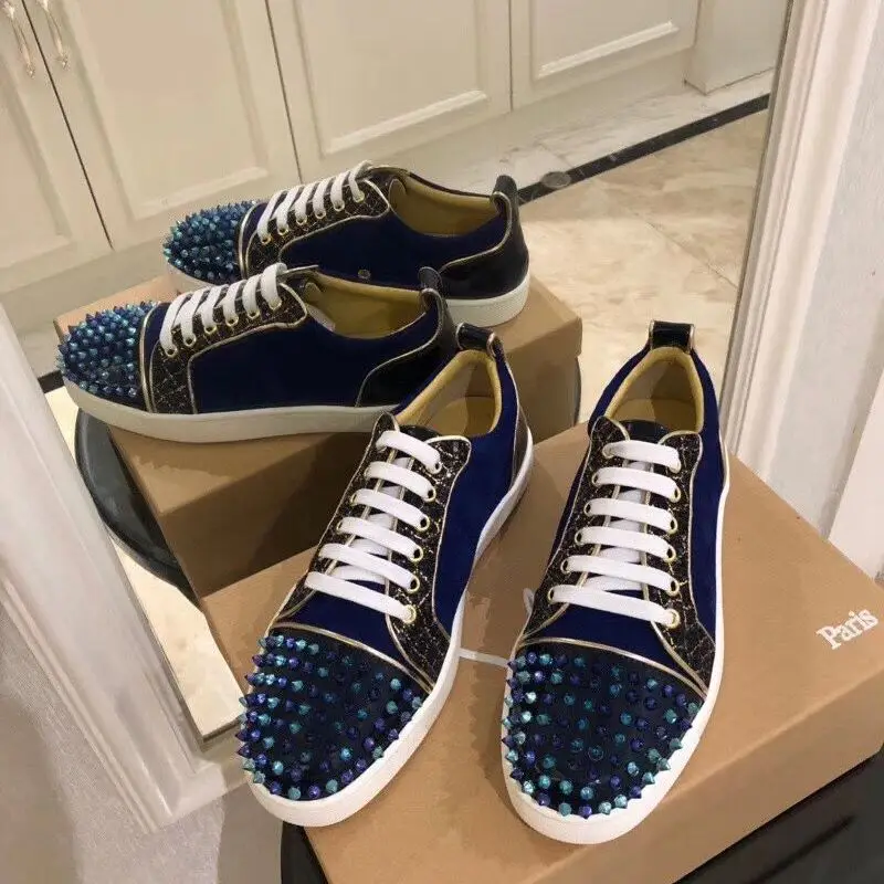 Размера плюс человек с заклепками в стиле панк Модные женские туфли-лодочки без