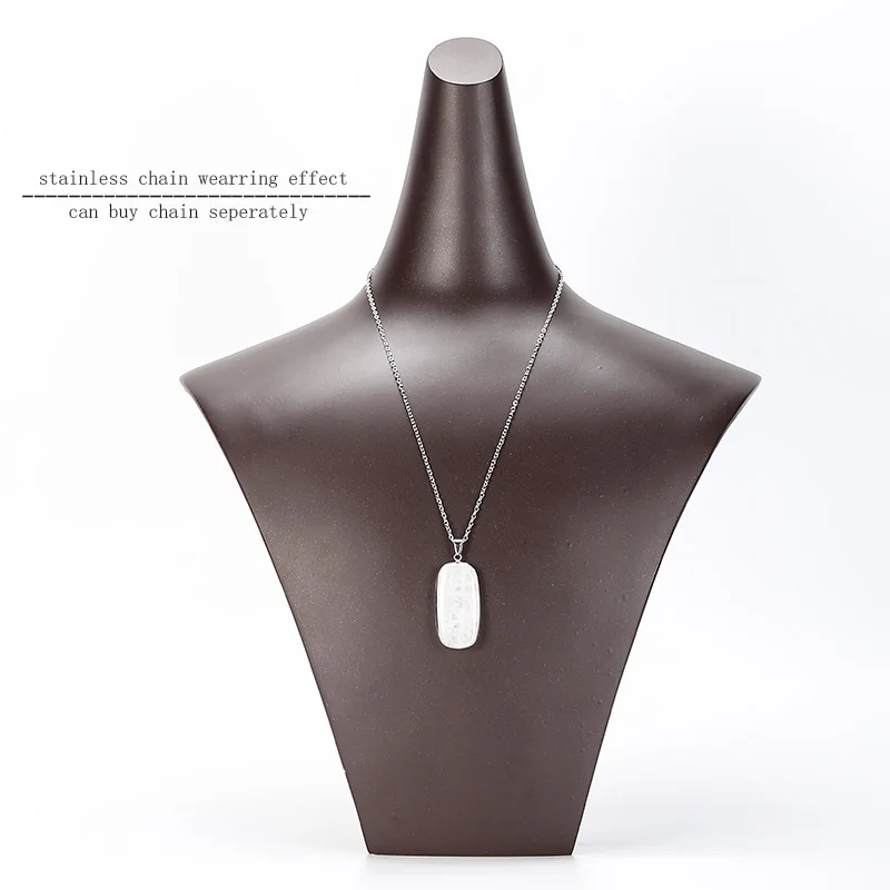 JD Винтаж натуральный камень нержавеющая сталь цепь подвески ожерелья для мужчин